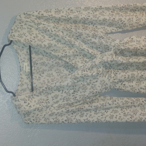 Floral Max Studio Faux Wrap Dress Top L - Picture 2 of 6